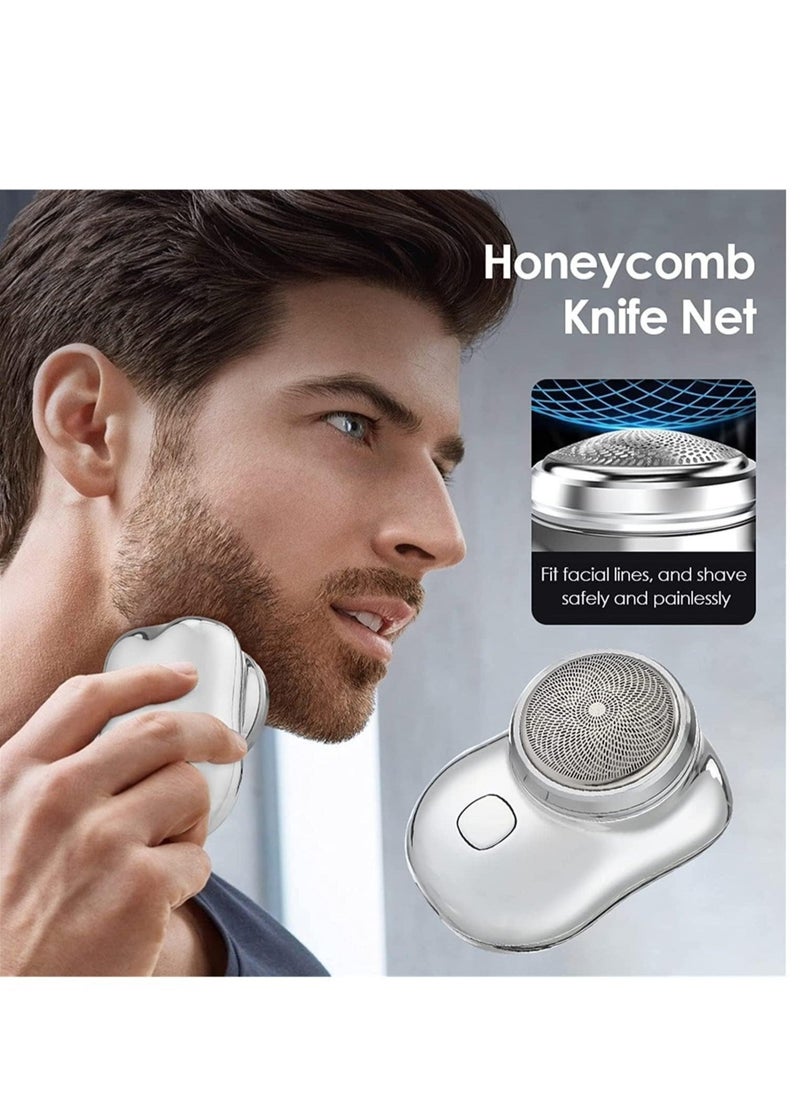 Pocket-sized Electric Shaver: Effortless Grooming on the Go with Mini USB Rechargeable Shaver for Men in Blue - Image 1