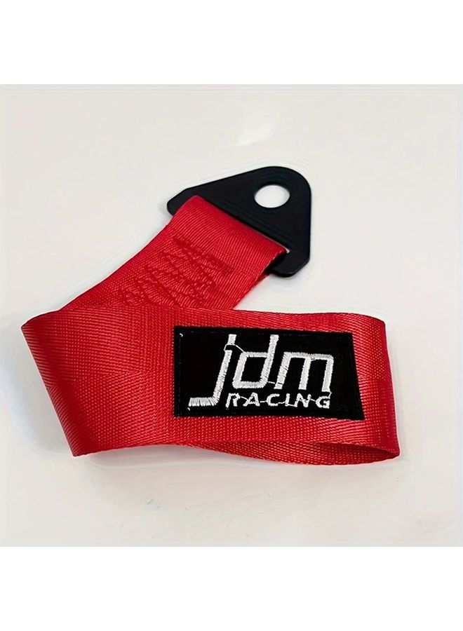 Red Car Trailer Hook JDM Racing Bumper Decoration Belt 5 Colors - Image 1