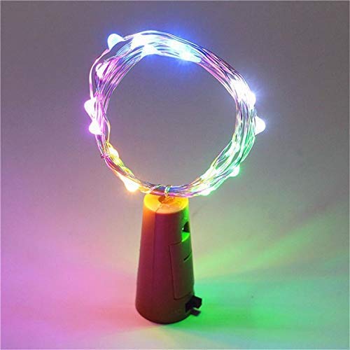 Perfect Pricee 20 LED Wine Bottle Cork Lights Copper Wire String Lights 2M Battery Operated Wine Bottle Fairy Lights Multicolour 2 Unit - Image 1