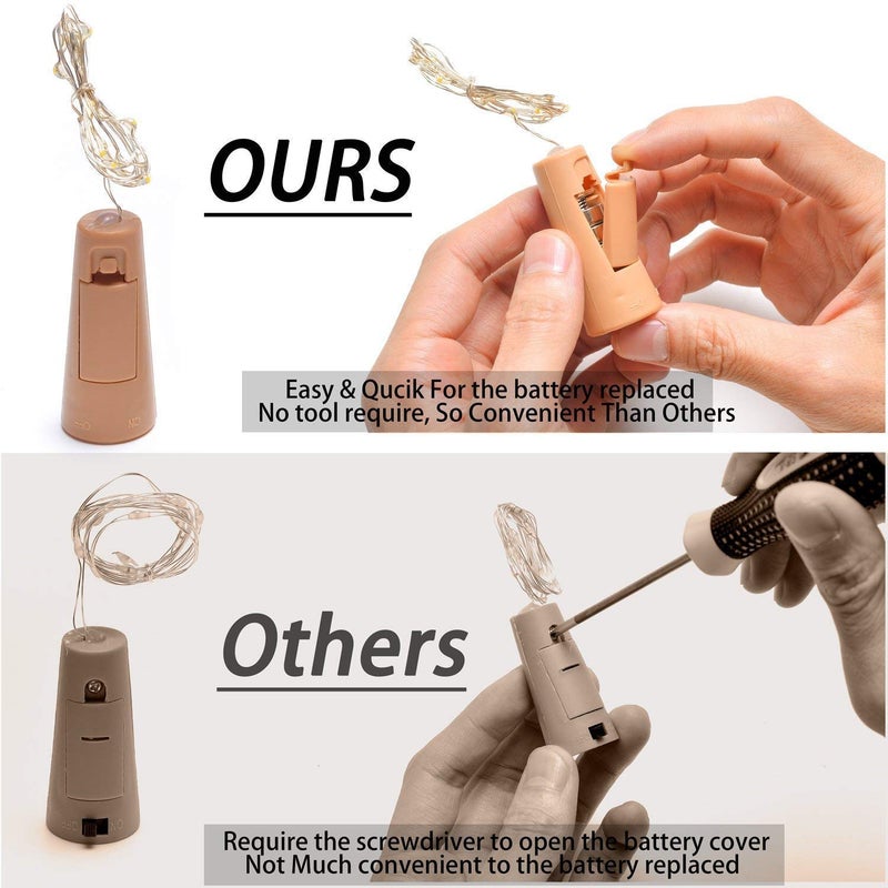 Perfect Pricee 20 LED Wine Bottle Cork Lights Copper Wire String Lights 2M Battery Operated Wine Bottle Fairy Lights Multicolour 2 Unit - Image 4