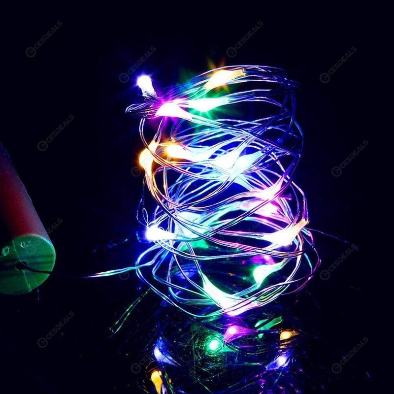 Perfect Pricee 20 LED Wine Bottle Cork Lights Copper Wire String Lights 2M Battery Operated Wine Bottle Fairy Lights Multicolour 2 Unit - Image 2