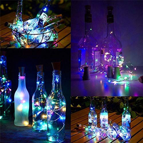 Perfect Pricee 20 LED Wine Bottle Cork Lights Copper Wire String Lights 2M Battery Operated Wine Bottle Fairy Lights Multicolour 2 Unit - Image 5