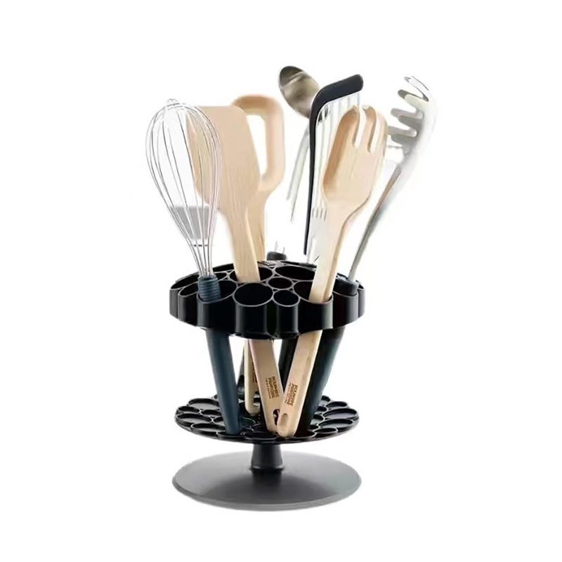 NEXT STORE Modern Multi-Slot Kitchen Utensil Holder Organizer - by Next store Spoon Knives and Utensil Dispenser, Vertical Design, Space Saver, Stable Base, Royal Black - Image 1