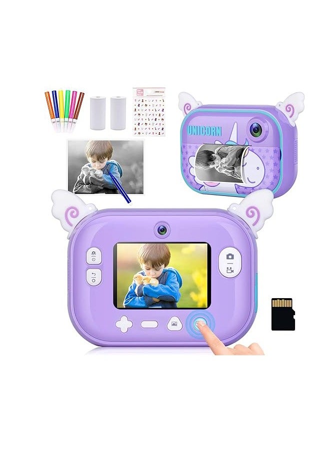 PADOM كاميرا سيلفي فورية من بادوم للأطفال، كاميرا فيديو رقمية بدون حبر بدقة 1080 بكسل عالية الدقة قابلة لإعادة الشحن للأطفال، كاميرا تعليمية مثالية للأطفال من سن 3 إلى 12 عامًا، يمكن توصيلها بالهاتف المحمول، 1500 مللي أمبير في الساعة - Image 1