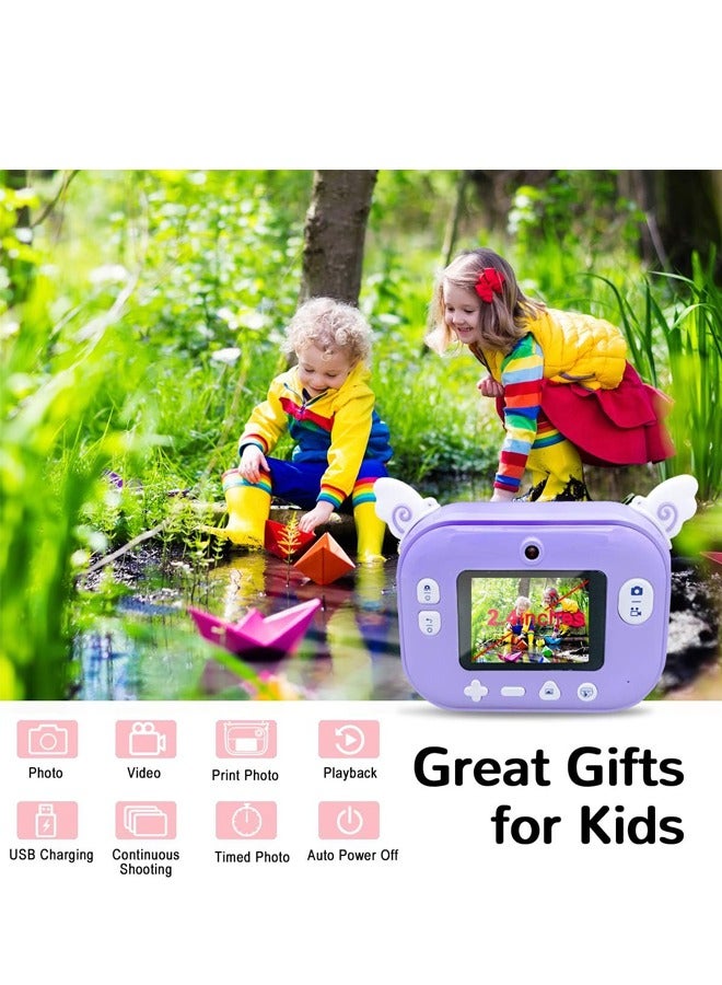 PADOM كاميرا سيلفي فورية من بادوم للأطفال، كاميرا فيديو رقمية بدون حبر بدقة 1080 بكسل عالية الدقة قابلة لإعادة الشحن للأطفال، كاميرا تعليمية مثالية للأطفال من سن 3 إلى 12 عامًا، يمكن توصيلها بالهاتف المحمول، 1500 مللي أمبير في الساعة - Image 3