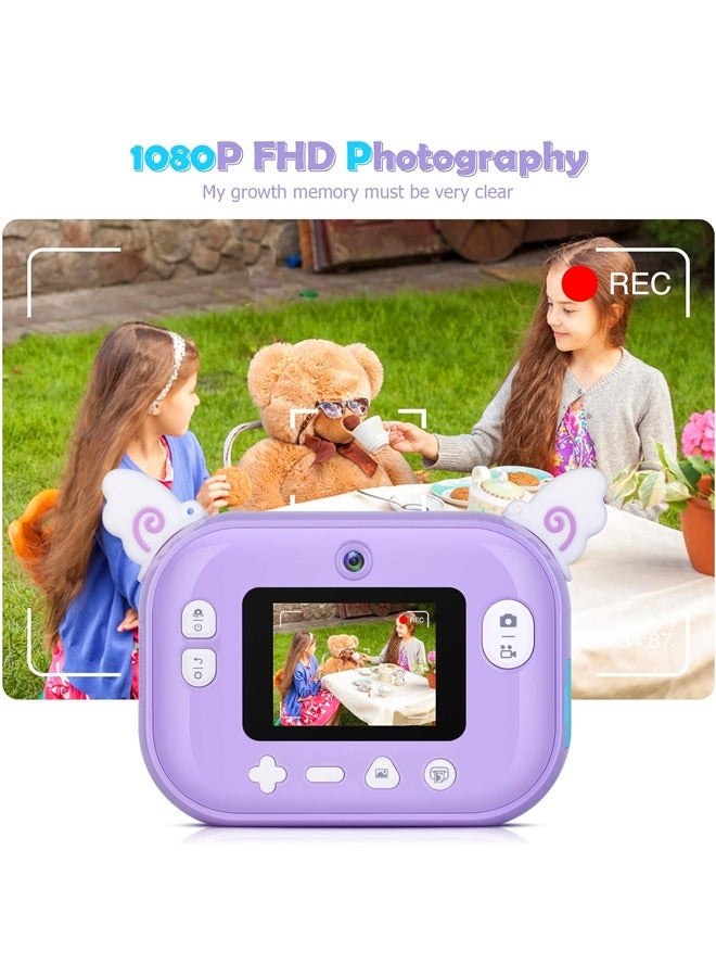 PADOM كاميرا سيلفي فورية من بادوم للأطفال، كاميرا فيديو رقمية بدون حبر بدقة 1080 بكسل عالية الدقة قابلة لإعادة الشحن للأطفال، كاميرا تعليمية مثالية للأطفال من سن 3 إلى 12 عامًا، يمكن توصيلها بالهاتف المحمول، 1500 مللي أمبير في الساعة - Image 2