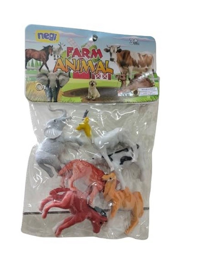 نيجي مجموعة ألعاب حيوانات المزرعة متوسطة الحجم من Negi مكونة من 6 قطع - أحجية للأطفال وتعلم المعرفة في التعليم المبكر في المنزل - مجموعة ألعاب هدية واقعية للأطفال الصغار ولعب الحيوانات للأطفال. - Image 2