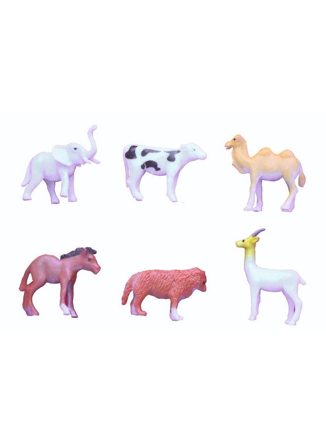 نيجي مجموعة ألعاب حيوانات المزرعة متوسطة الحجم من Negi مكونة من 6 قطع - أحجية للأطفال وتعلم المعرفة في التعليم المبكر في المنزل - مجموعة ألعاب هدية واقعية للأطفال الصغار ولعب الحيوانات للأطفال. - Image 1