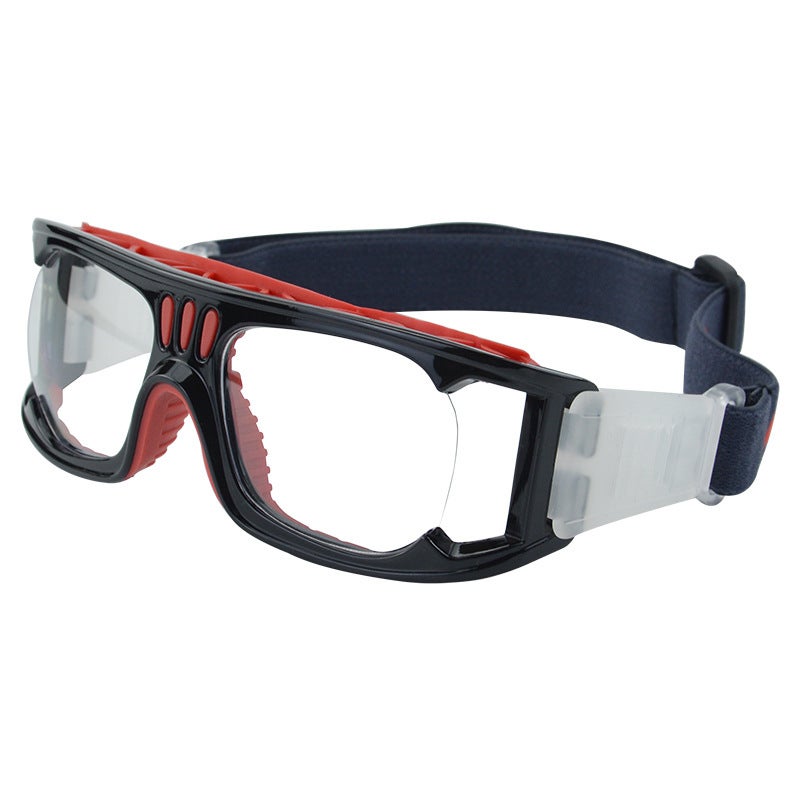 Generic Anroll new basketball glasses impact-proof football training goggles sand-proof running glasses #087 Black Red