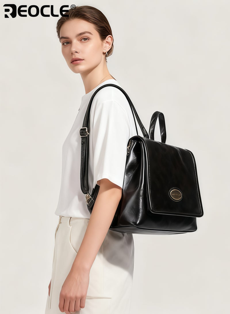 ريوكل حقائب الظهر الأكاديمية النسائية بسعة كبيرة وتصميم عصري، حقيبة هيكلية بمقبض علوي لرحلات العمل والتنقل - Image 2