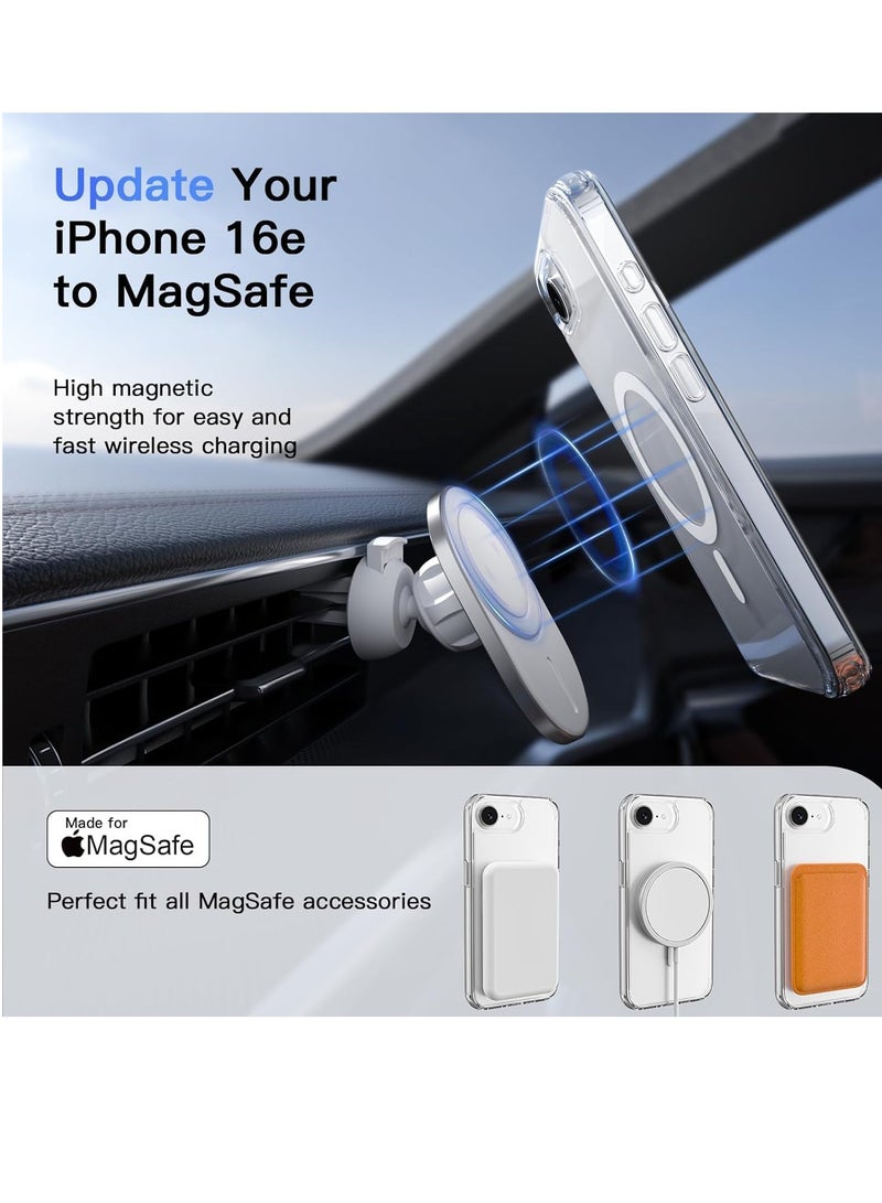 ELTRAZONE iPhone 16E Clear Magnetic Cover | MagSafe Compatible | Hybrid Protective Crystal Clear Hard Back Case | Shockproof Silicone Frame | Slim Transparent Case for Apple iPhone 16E - Image 3