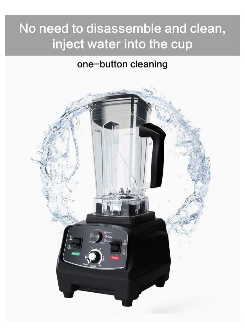 LETWOO - LETWOO Small Kitchen Appliances Ice Crusher Blender Industrial Countertop Blender 2L Commercial Blender Mechanical Blender BLACK - Image 1