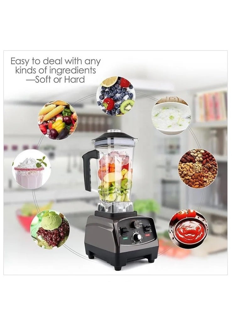LETWOO - LETWOO Small Kitchen Appliances Ice Crusher Blender Industrial Countertop Blender 2L Commercial Blender Mechanical Blender BLACK - Image 1