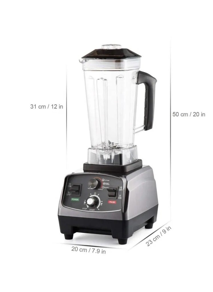 LETWOO - LETWOO Small Kitchen Appliances Ice Crusher Blender Industrial Countertop Blender 2L Commercial Blender Mechanical Blender BLACK - Image 1