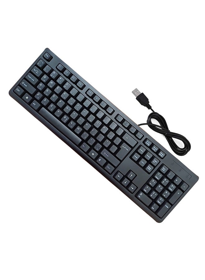 Wired keyboard with USB port Arabic-English convenient and comfortable for the eyes /A5  - Image 2
