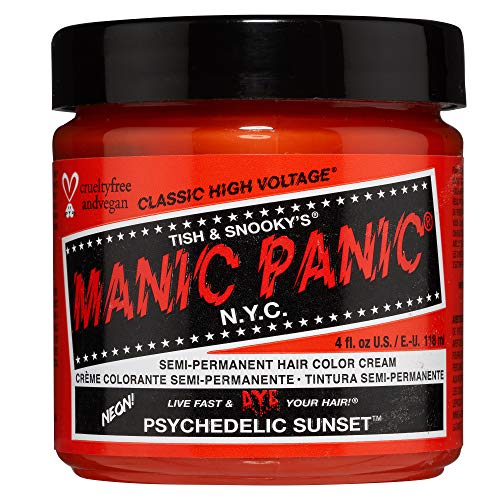 MANIC PANIC Classic Psychedelic Sunset Semi Permanent Hair Color  Neon Orange Hair Dye for Women  Men That Lasts 46 Weeks  Vegan Ammonia  CrueltyFree  Create  Mix Custom Shades 4oz
