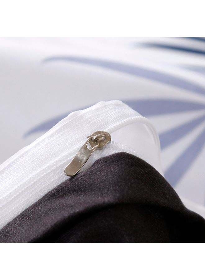 NIBEMINENT 4-Piece Luxury Jacquard Duvet Cover Set Polyester Black/White - Image 2