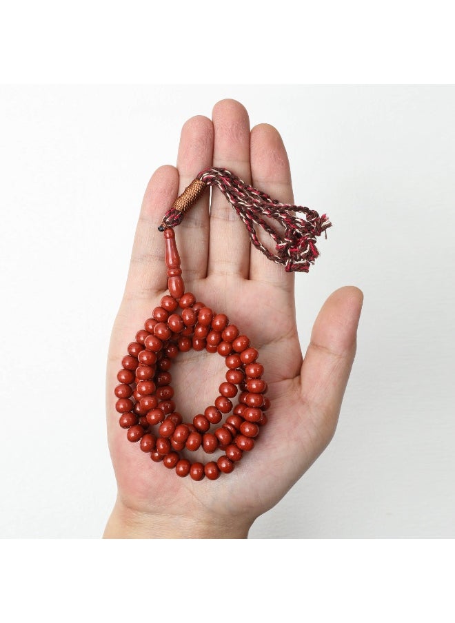NIBEMINENT 99 Muslim Prayer Beads Tangerine Red/9mm  - Image 1