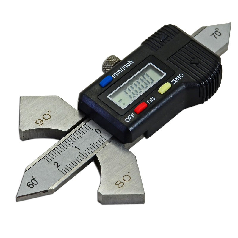 RIVERWELD Digital Readout Welding Gauge Weld Test Ulnar 4 Angle Display on Body: 60°, 70°, 80°, 90° Reading Inch, Metric, Inch Fractional Checks Weld Height Fillet Thickness Bevel Angle - Image 1