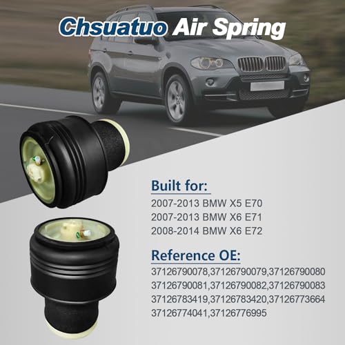 chsuatuo Replacement for Rear Air Spring kit Air Suspension Bags Compatible with BMW X5 E70 2007 2008 2009 2010 2011 2012 2013, X6 E71 E72 2008-2014, 37126790080 37126790078 (Pair) - Image 4