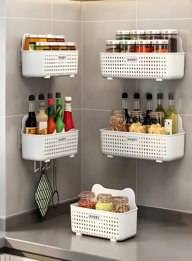 Starller Self-Adhesive Multipurpose Wall Mounted Bathroom Shelf And Rack For Bathroom And Kitchen,Space Saving Bathroom Organizer Shelf, Punch Free Wall Shelves (2 Bathroom Shelf, White) - Plastic - Image 2