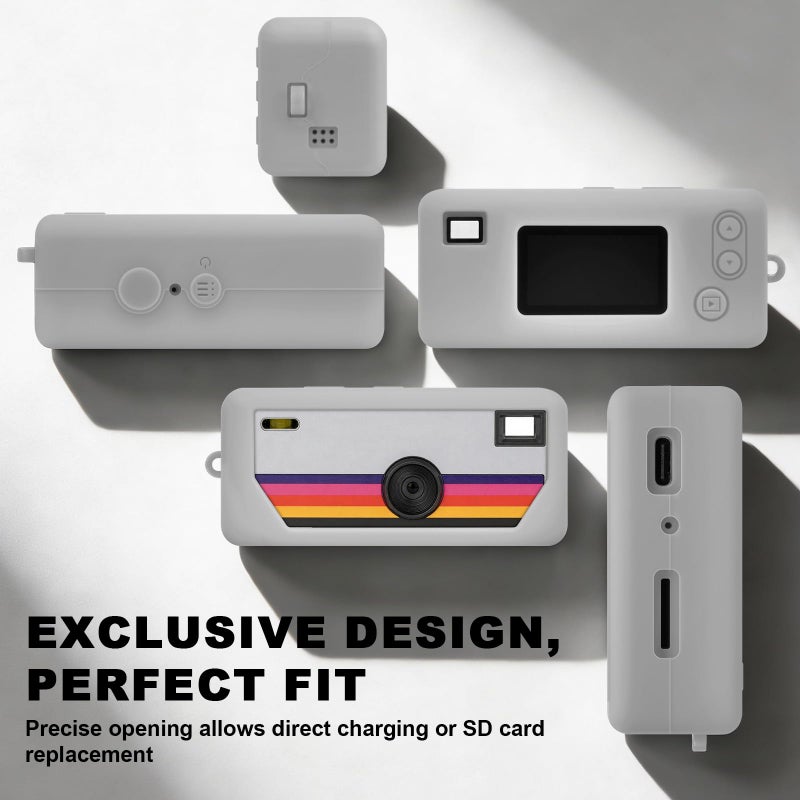 PAIYULE Silicone Case for Kodak CHARMERA Keychain Digital Camera Blind Box, Photo Mini Keychain Camera Sleeve with Precise Cutouts & Scratch Protection - Camera NOT Included (Grey) - Image 4