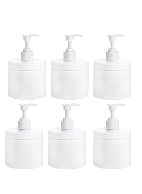 Plastic Lotion Dispenser Empty Bottles with Pump Refillable Liquid Container for Dispensing Lotions Shampoo Massage Oil Dish Soap Bathroom Kitchen Sink 6 Pack