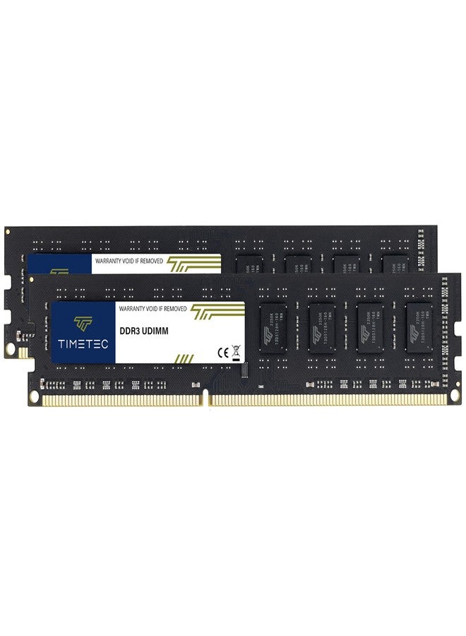 تايم تيك مجموعة ذاكرة Timetec Premium سعة 16 جيجابايت (2 × 8 جيجابايت) DDR3 / DDR3L 1333 ميجاهرتز PC3-10600 غير ECC غير مخزنة مؤقتًا 1.5 فولت / 1.35 فولت CL9 2Rx8 ثنائية الرتبة 240 دبوس UDIMM ترقية ذاكرة الوصول العشوائي (RAM) لأجهزة الكمبيوتر المكتبية (مجموعة سعة 16 جيجابايت (2 × 8 جيجابايت)) - Image 1