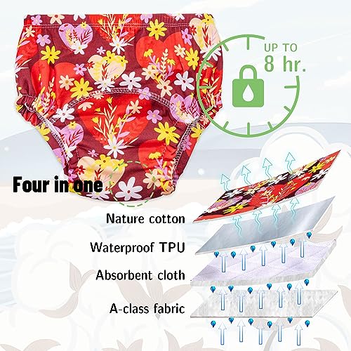 Max Shape Potty Training Pants Girls 2T,3T,4T,Toddler Training Underwear for Baby Girls 4 Pack Orange 2T - Image 3