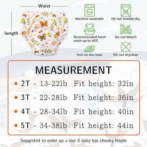 Max Shape Potty Training Pants Girls 2T,3T,4T,Toddler Training Underwear for Baby Girls 4 Pack Orange 2T - Image 2