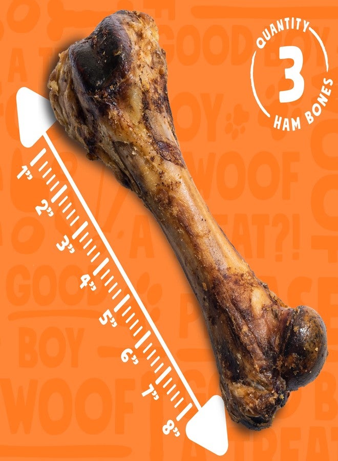Jolly Barks 8" Pork Femur Bones for Dogs (3 Pack), Big Bones for Large Dogs, Gourmet Ham Beef Bone for Agressive Chewers - Image 5