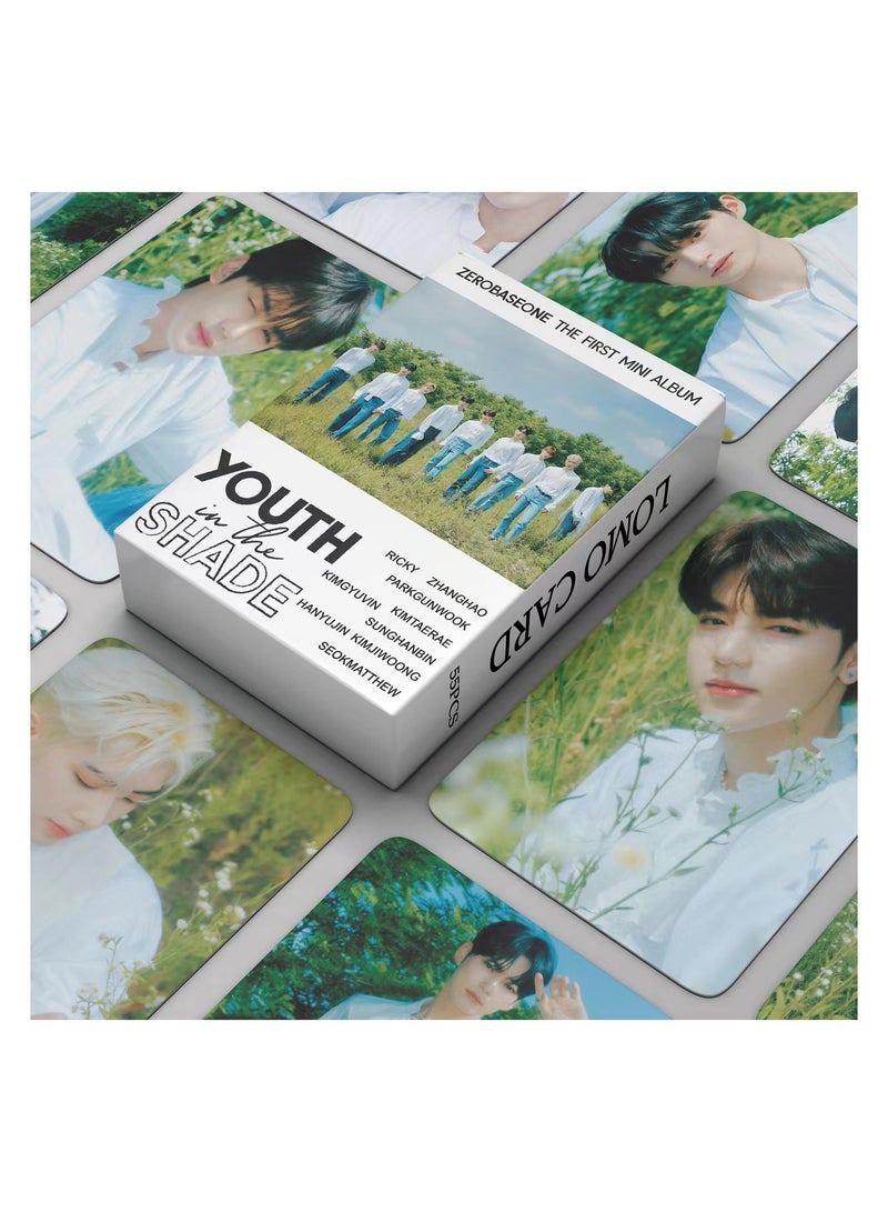 NIBEMINENT 55 Pcs Kpop ZEROBASEONE YOUTH IN THE SHADE Lomo Cards Card For Fans Collection Gifts