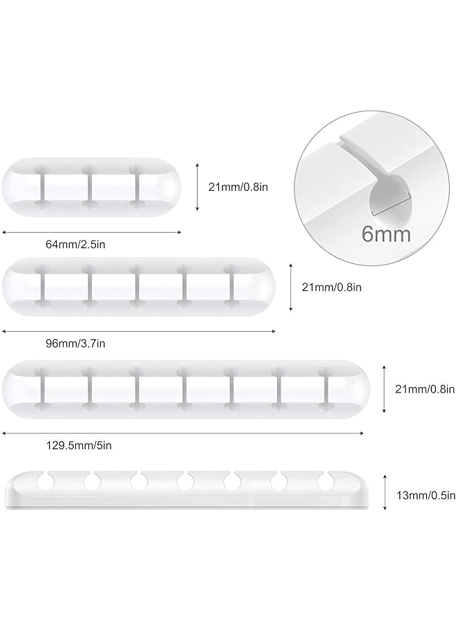 SMILEE Cable Holder Clips 3 Pack Cable Management Cord Organizer Clips Silicone Self Adhesive For Desktop Usb Charging Cable Power Cord Mouse Cable Wire Pc Office Home White - Image 2
