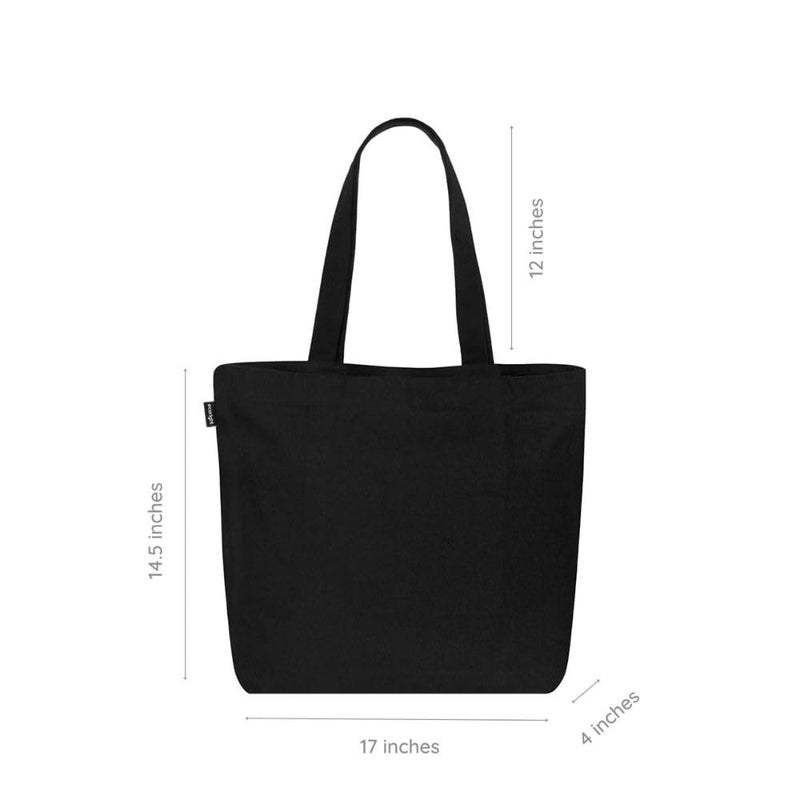 EcoRight Large Canvas Tote Bag for Women, Tote Handbags for Women with Zipper & Inner Pocket for College, Shopping, Office - Image 4