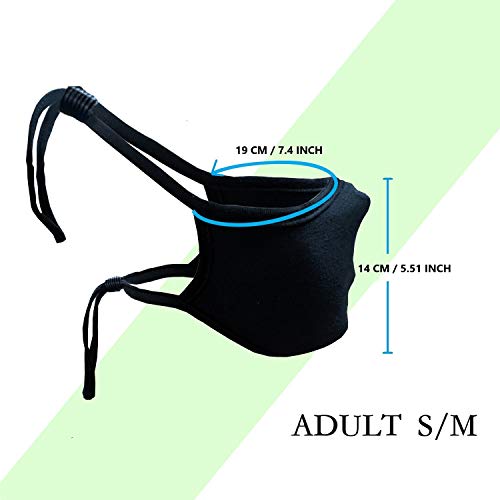 SNM Apparels Reusable Black Cloth Face Mask For Men And Women - Washable Breathable Ear Saver Cotton Face Cover - Image 3