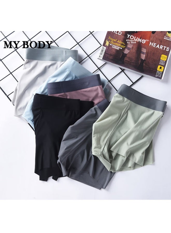 mybody Mybody Men's Underwear 3-pack Ice Silk Cooling Boxer Briefs, Ice Blue + Coral Gray + Crabapple Pink, 3xl  - Image 4