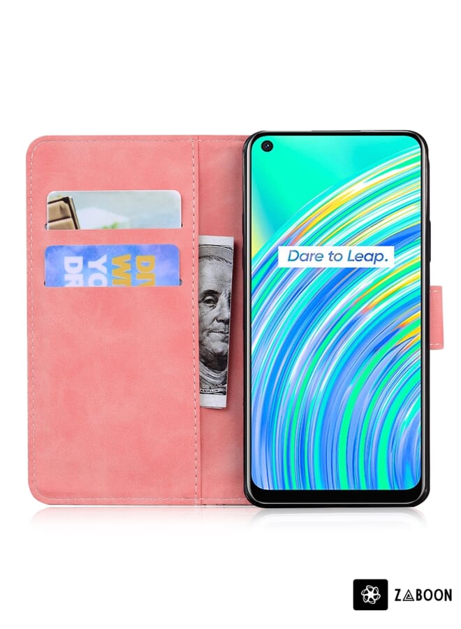 Zaboon Protective Case Cover For OPPO Realme 7I/Realme C17 Skin Feel Pure Color Flip Leather - Image 4