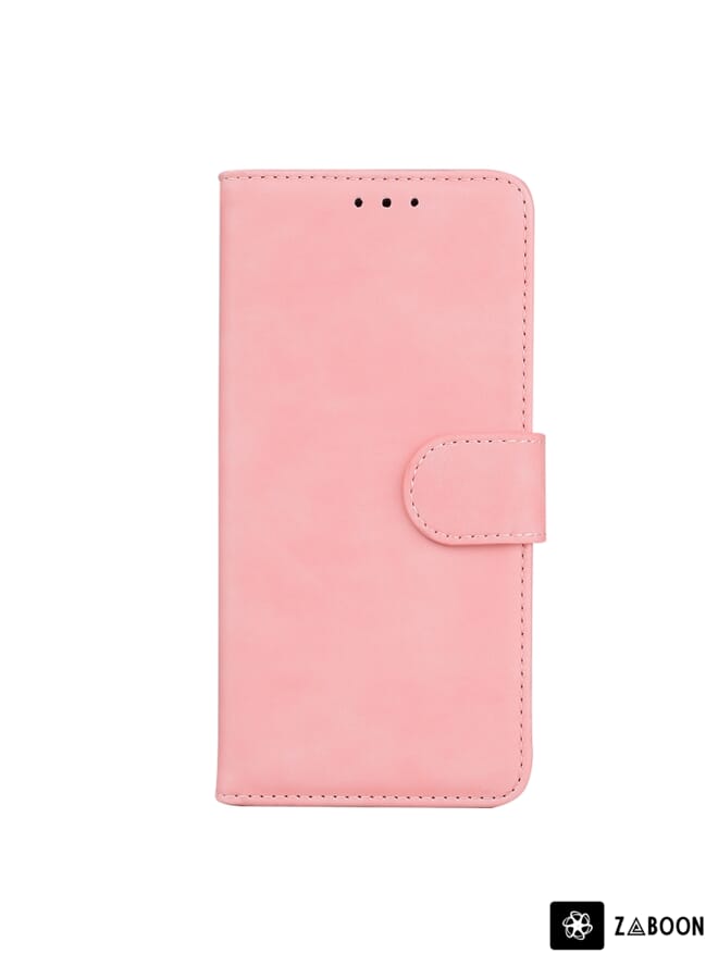 Zaboon Protective Case Cover For OPPO Realme 7I/Realme C17 Skin Feel Pure Color Flip Leather - Image 2