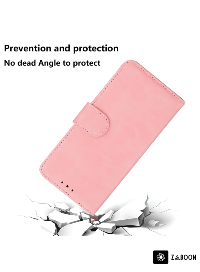 Zaboon Protective Case Cover For OPPO Realme 7I/Realme C17 Skin Feel Pure Color Flip Leather - Image 5