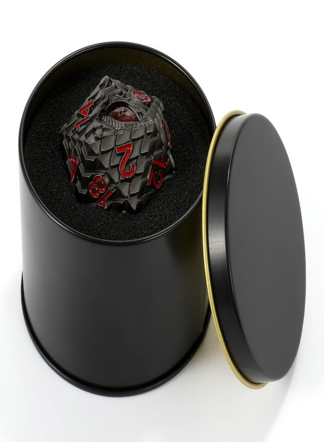 CSITORWWE Dragon Eye Scale Metal Dice,33mm 20 Sided Giant D20, Large Polyhedral Dice, Metal Dice Set for TTRPG Tabletop Gaming,Dungeon Masters,RPG Adventures(Gray with Red Eye) - Image 5