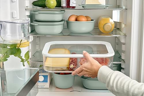 Mepal Cirqula 34oz/1,000ml Rectangular Multi Food Storage & Serving Container with Transparent Lids | Perfect for Food Prep | Microwave & Dishwasher Safe | Nordic Blue | Made in Holland - Image 5