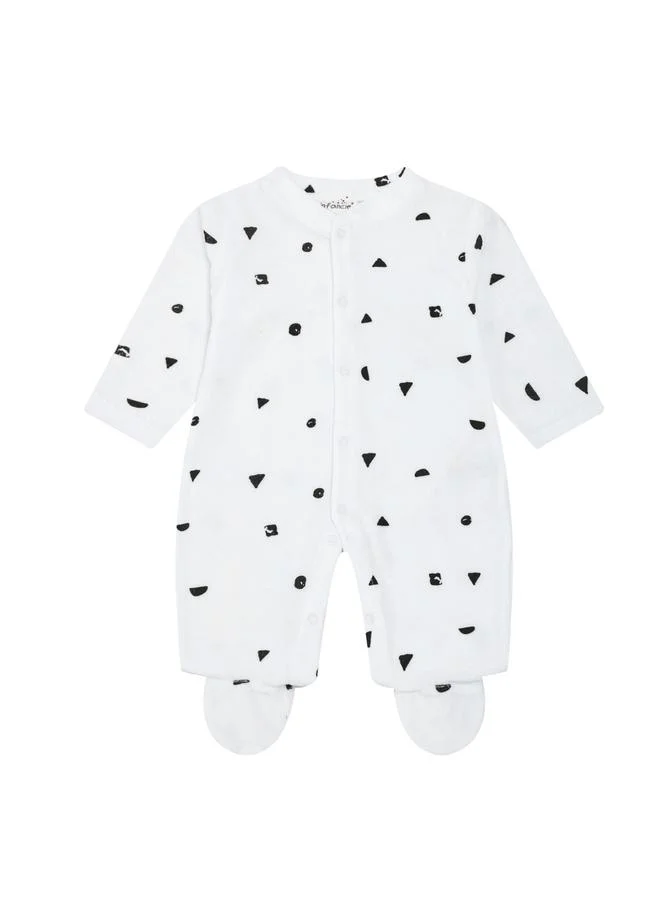 infancie Baby Girls Printed Velour Footed Sleepsuit