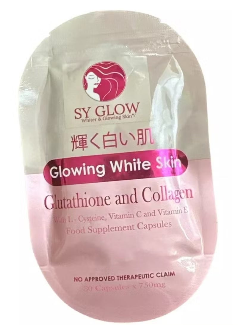 Glowing white skin with glutathione and collagen (30 capsules x 750 mg)