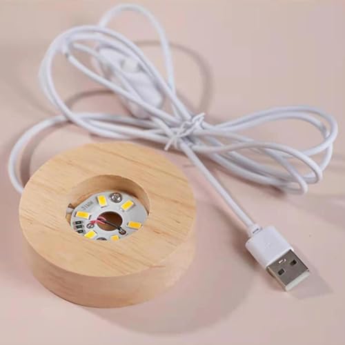 Rylan Moon Fairy 3D Crystal Ball Night Light with Wooden Base - LED USB Table Lamp for Kids, Teens, and Home Decor - Image 3