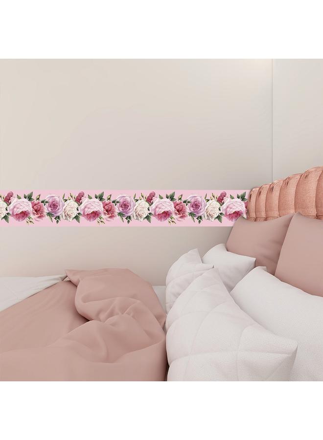 الأزرق جي دبليو Waistline wall decal زهرة مزخرفة بخصر ملصق زجاج مضاد للتصادم ، ملصق جدار منزل متعدد الوظائف مقاوم للماء - Image 4