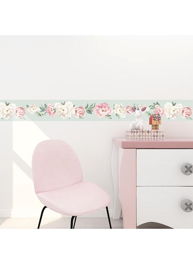 الأزرق جي دبليو Waistline wall decal زهرة مزخرفة بخصر ملصق زجاج مضاد للتصادم ، ملصق جدار منزل متعدد الوظائف مقاوم للماء - Image 2