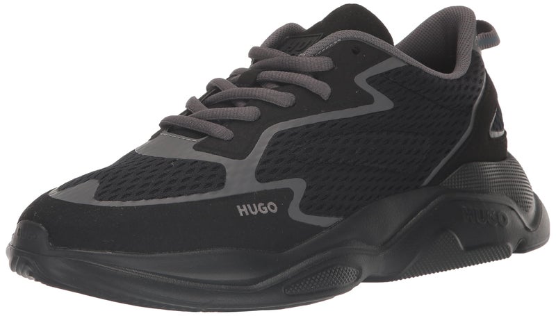 HUGO Leon Modern Mix Material Running Sneaker Graphite Grey