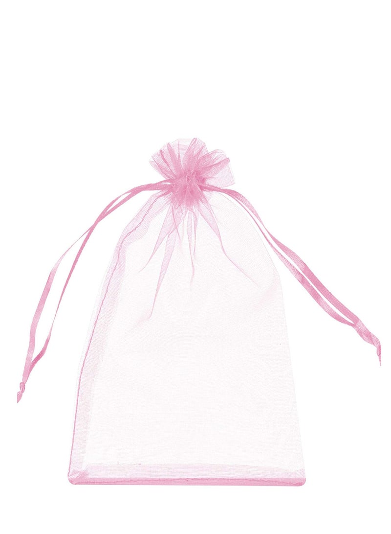 MARKQ 100 Pieces Organza Bags with Drawstrings | 12 X 17 cm Organza Bags for Jewelry Pouches, Candies and Wedding Party | Eid Christmas Bags for Gifts | Organza Gift Bags | Goody Bags (Light Pink)  - Image 4