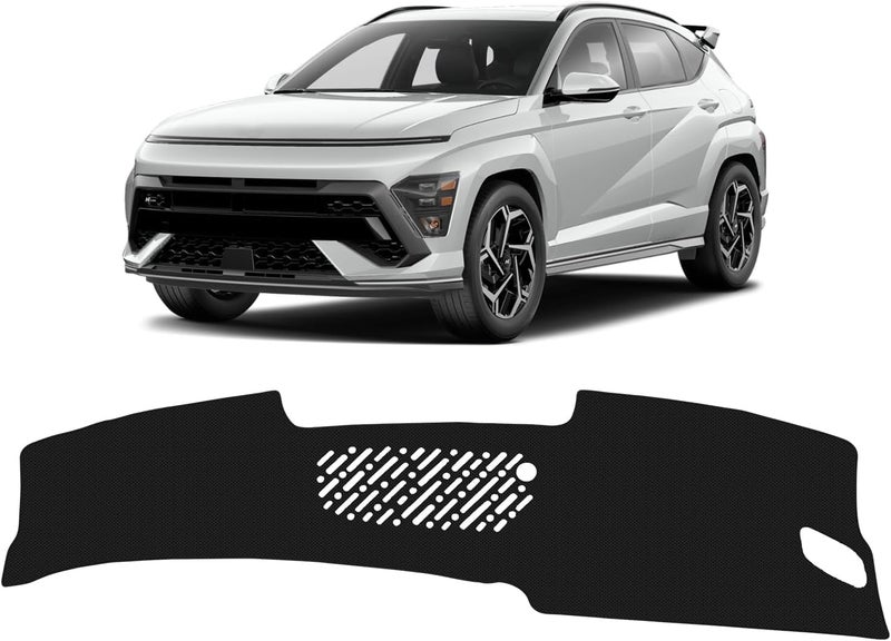 FIILINES Dash Cover Fit for 2024-2025 Hyundai Kona Accessories Sunshade Non-Slip Mesh Dash Cover for Kona Accessories Dashboard Cover Mat UV Protector No Glare - Image 1