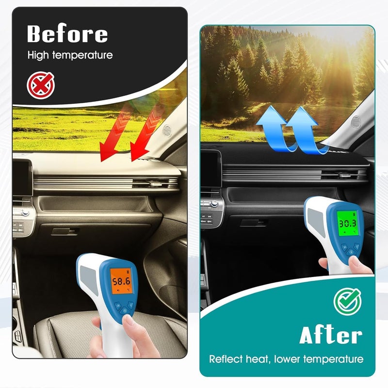 FIILINES Dash Cover Fit for 2024-2025 Hyundai Kona Accessories Sunshade Non-Slip Mesh Dash Cover for Kona Accessories Dashboard Cover Mat UV Protector No Glare - Image 5